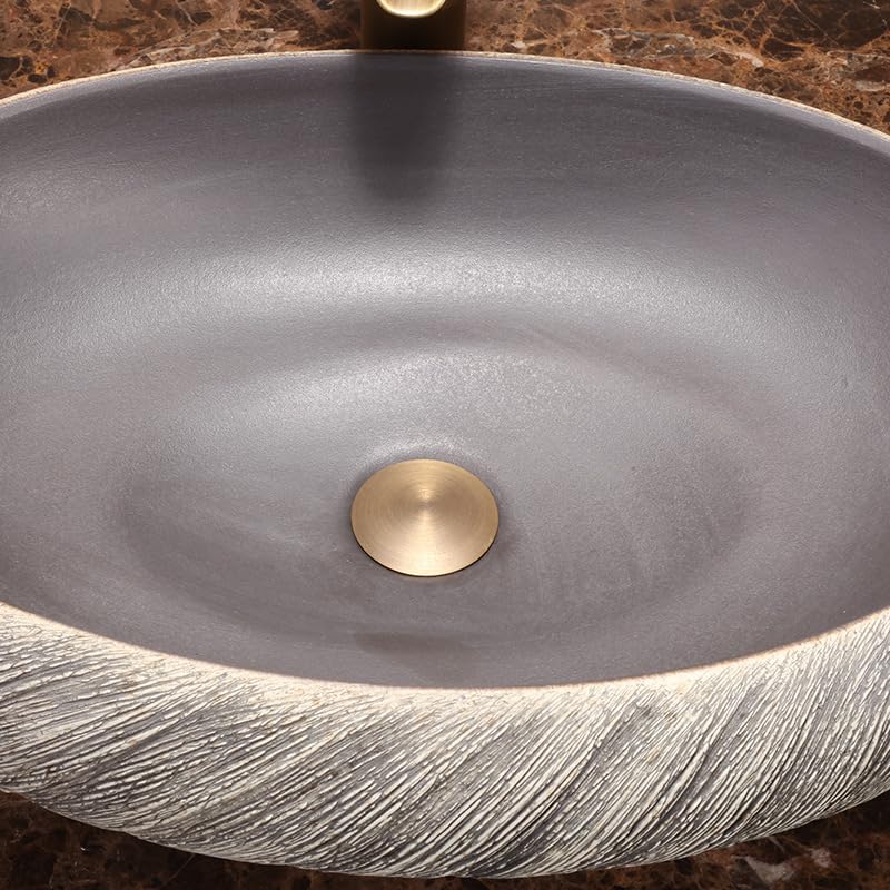 Okrągły ceramiczny zlew w stylu retro – artystyczna umywalka na blat do łazienki stylowa dekoracja łazienki trwała i łatwa do czyszczenia idealna do remontu domu