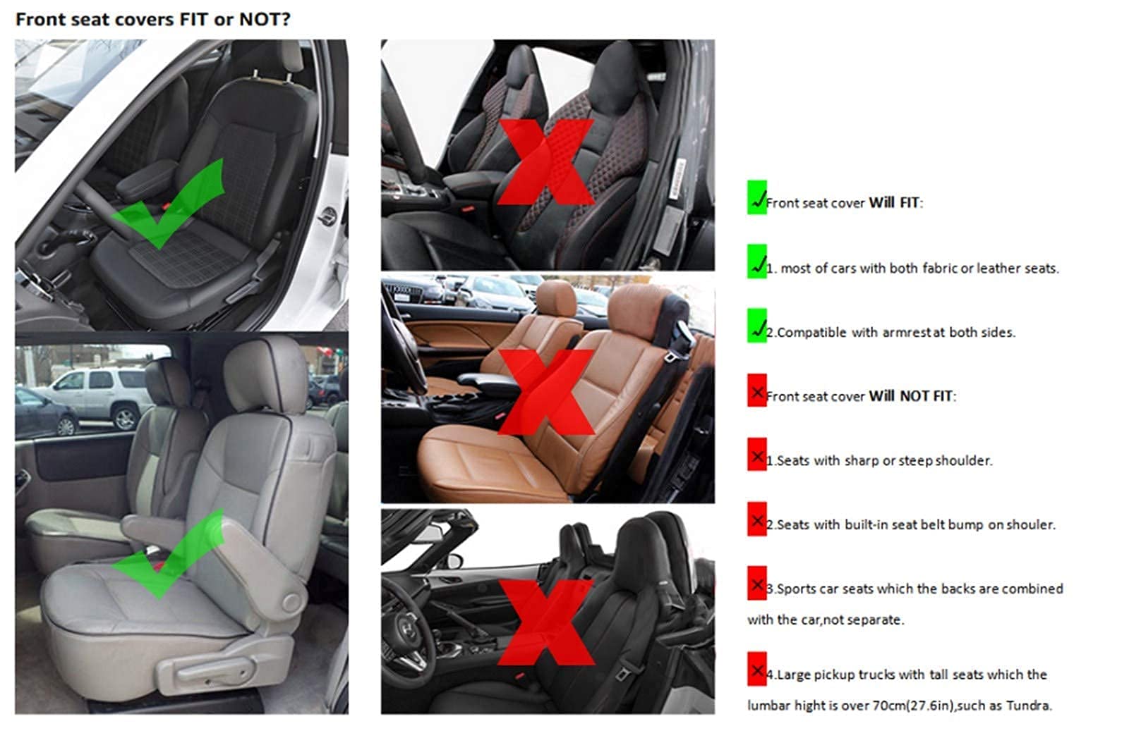 Maidao All Weather Custom Car Seat Covers Fit For Ford