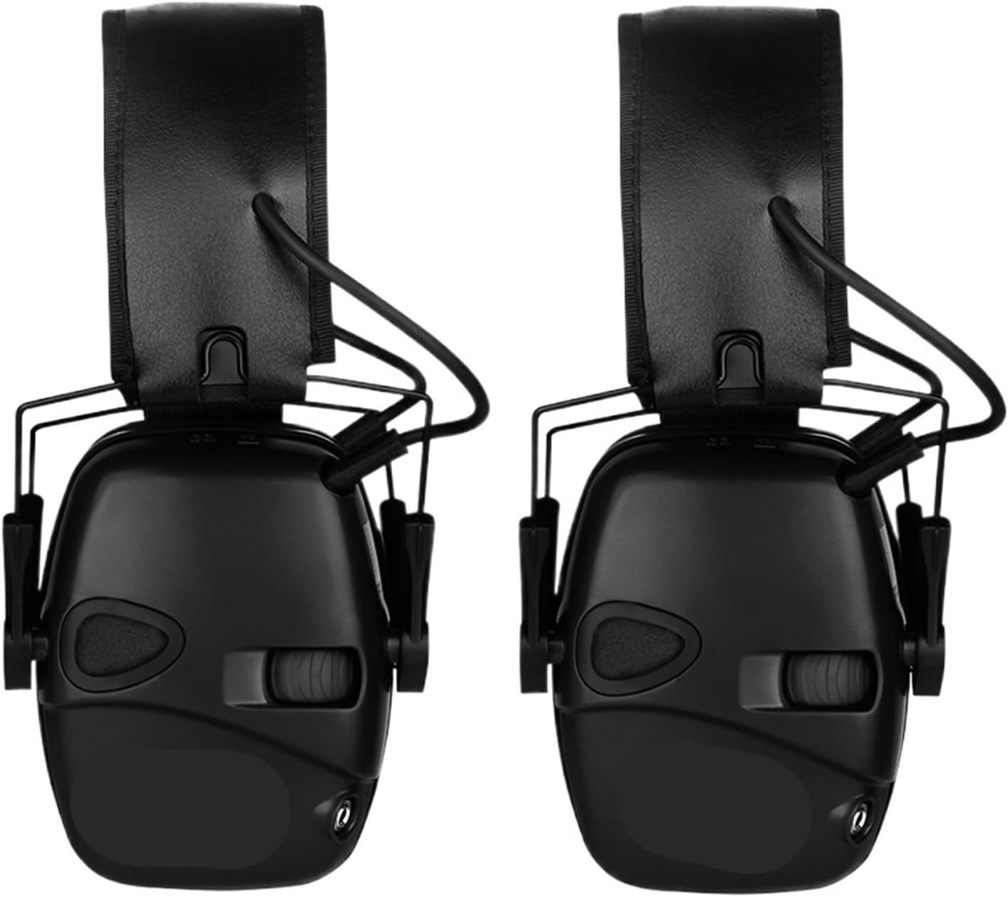 Earmuff Amplification Anti-Noise Sound Protective Headset Outdoor Activity(W Black 2PCS)