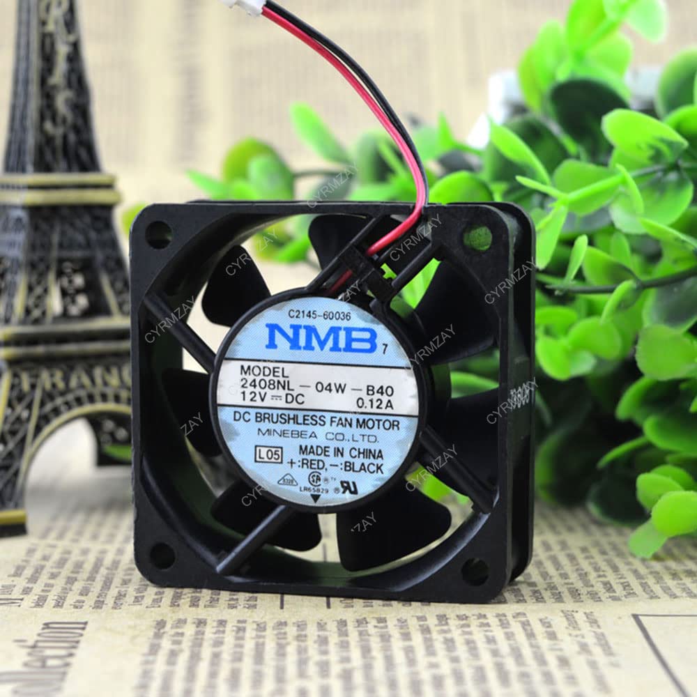 CYRMZAY Compatible For NMB-MAT 2408NL-04W-B40 12V 0.12A 2-Wire 6020 6cm cooling fan