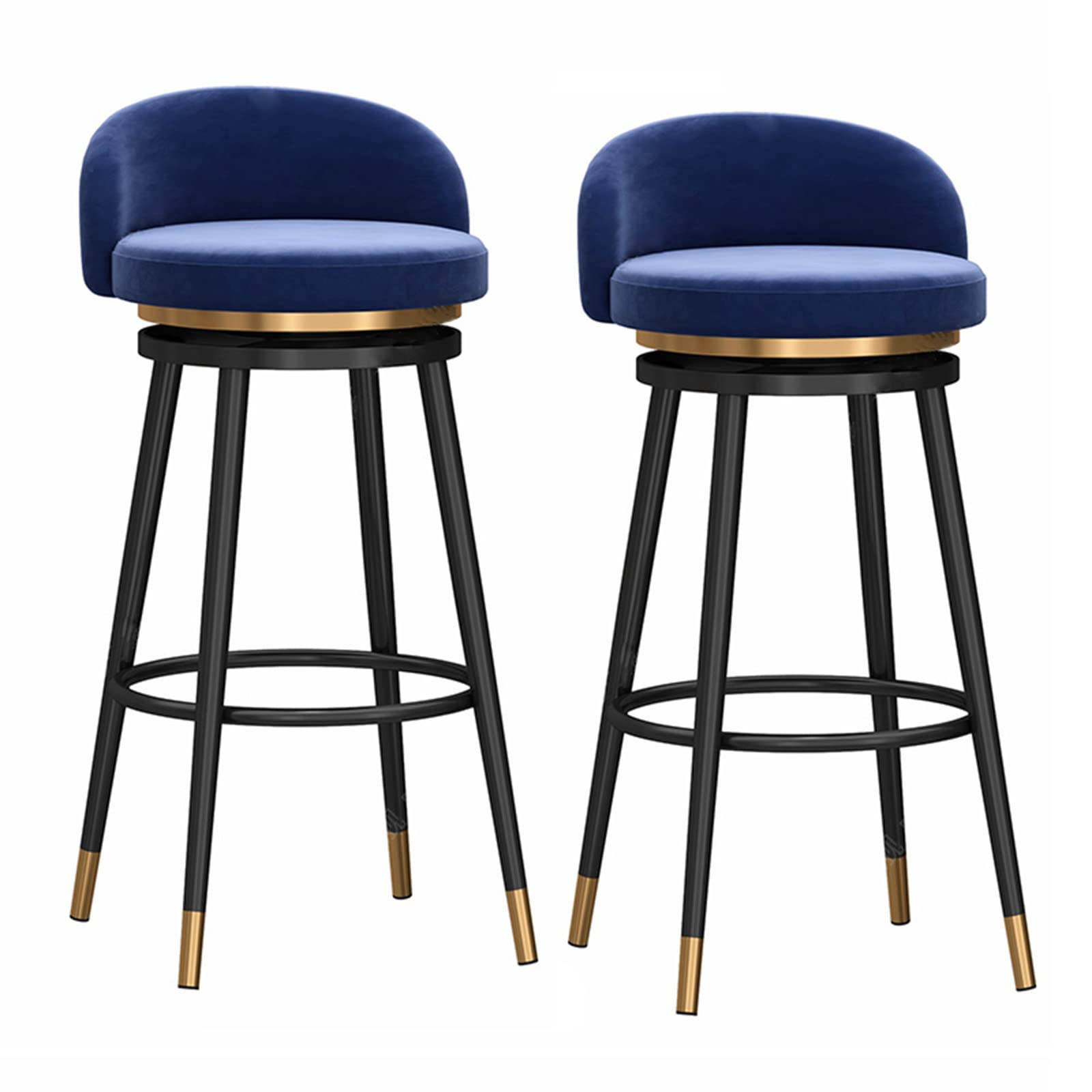 360 Velvet Swivel Bar Stools With Low Back Set Desertcart INDIA