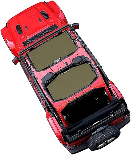 Miniatura 84 de Shadeidea - Parasol para Jeep Wrangler JL Unlimited (2018-2023) de 2 puertas y 4 puertas frontales, pantalla de malla negra para parasol JLU SAHARA