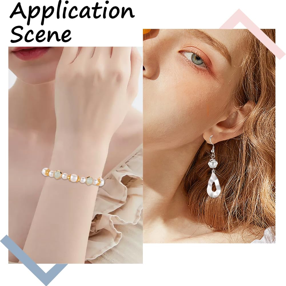 SUNNYCLUE 1 Box 60Pcs Brass Bead Frames Silver Spacer Bead Frame Hexagon Hollow Metal Brass Small Real 24K Gold Plated Spacer Beads Frame for Jewelry Making Beads Supplies DIY Necklace Bracelet Women - Image 5