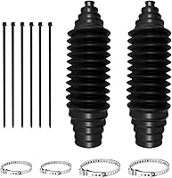 Lyxheth Universal Silicone Steering Rack & Pinion Tie Rod Boots Kit - Dustproof Bellows with Cable Ties & Clamps for Most Cars