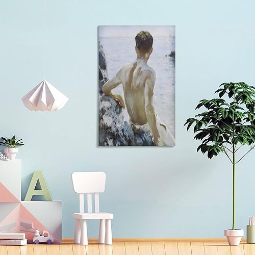 Miniatura 4 de Henry Scott Tuke - Póster de estudio de playa, pintura decorativa, lienzo para pared, póster para sala de estar, dormitorio, 16 x 24 pulgadas (15.7