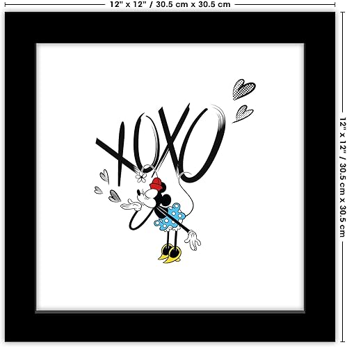 Miniatura 6 de Trends International Gallery Pops Disney Mickey and Friends - Arte de pared XOXO de Minnie Mouse XOXO, versión enmarcada negra, 12 x 12 pulgadas