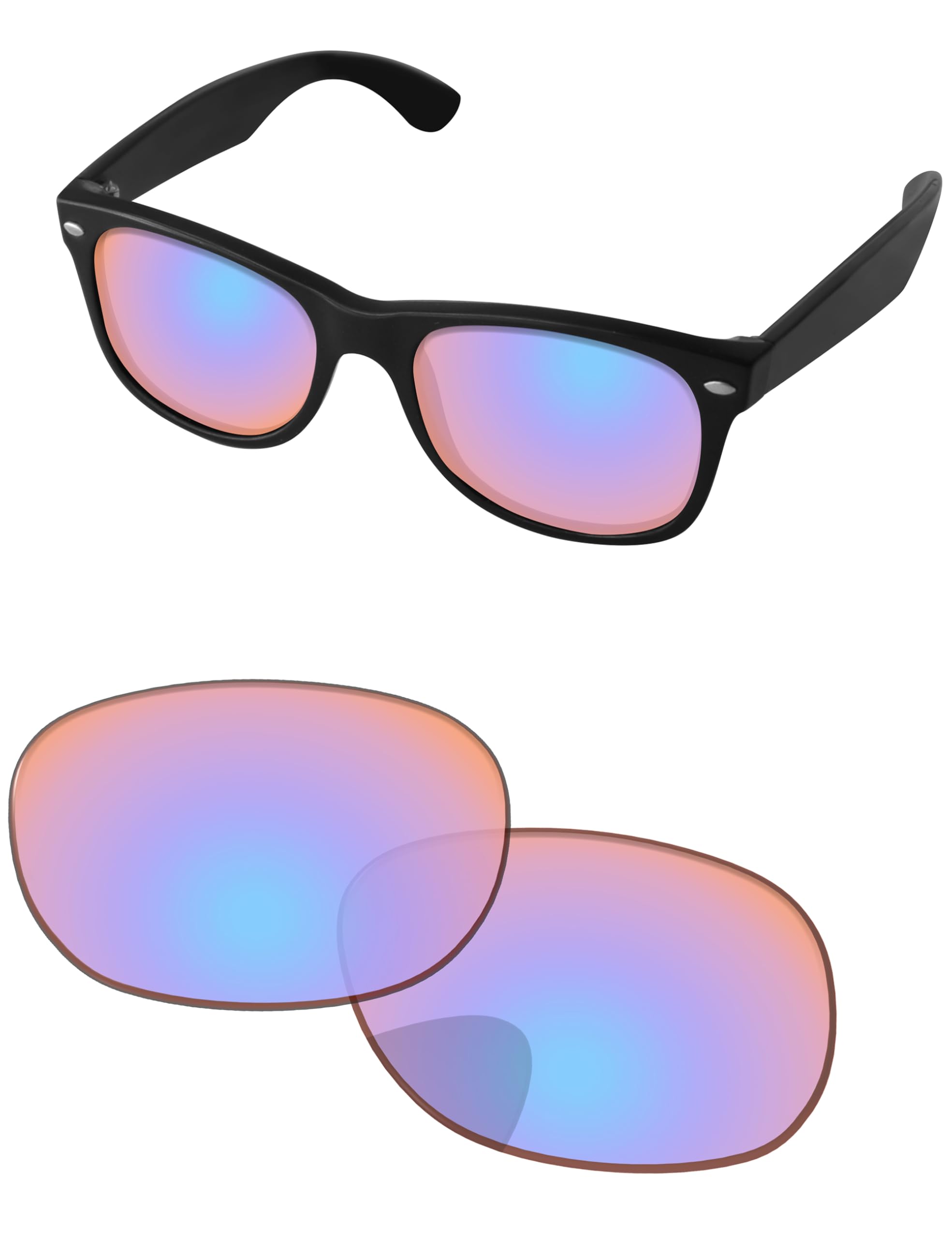 Lenti di ricambio compatibili con occhiali da sole Ray-Ban RB2132 da 55 mm