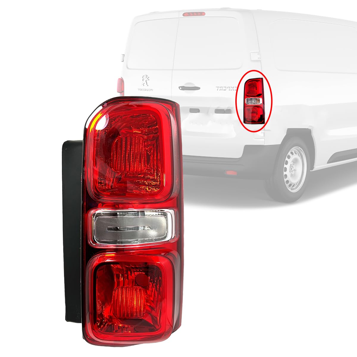 Genérico Luz Trasera Derecho Compatible con Peugeot Expert Citroen Jumpy Toyota Proace Opel Zafira Vivaro 2016-968311548000002 9808243080 SU001A4080 Certificado E