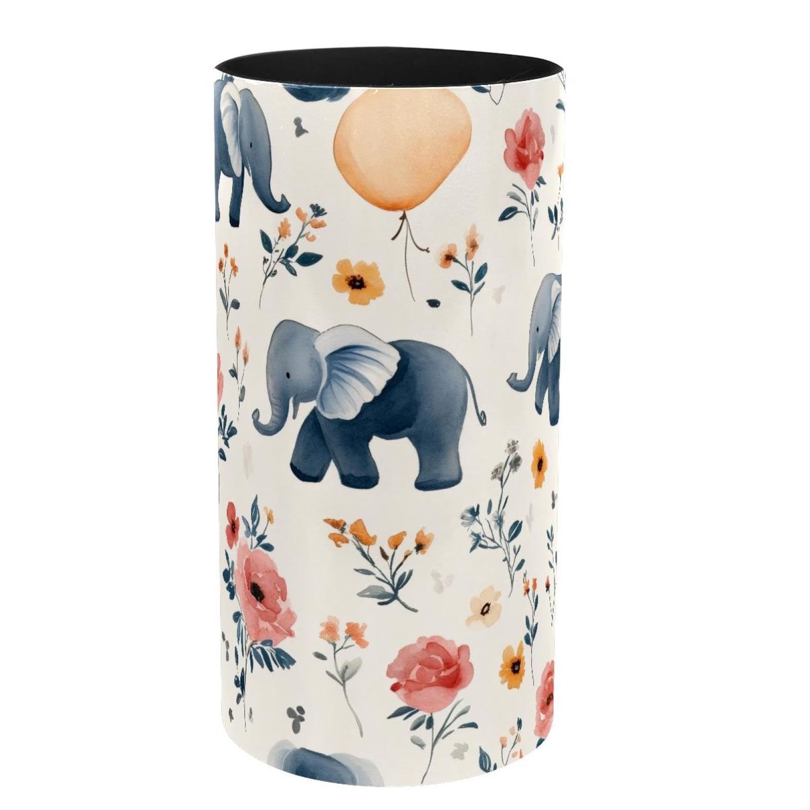Porte-pinceaux de maquillage musical avec motif éléphant poétique pour cadeau