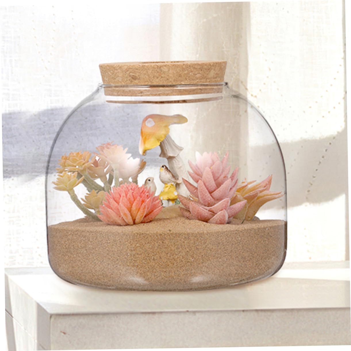 2Pcs Micro Landscape Glass Bottle Terrarium Jars for Moss Crafts and Projects Empty Hydroponic Bottles with Stoppers for Fish and Plant Display