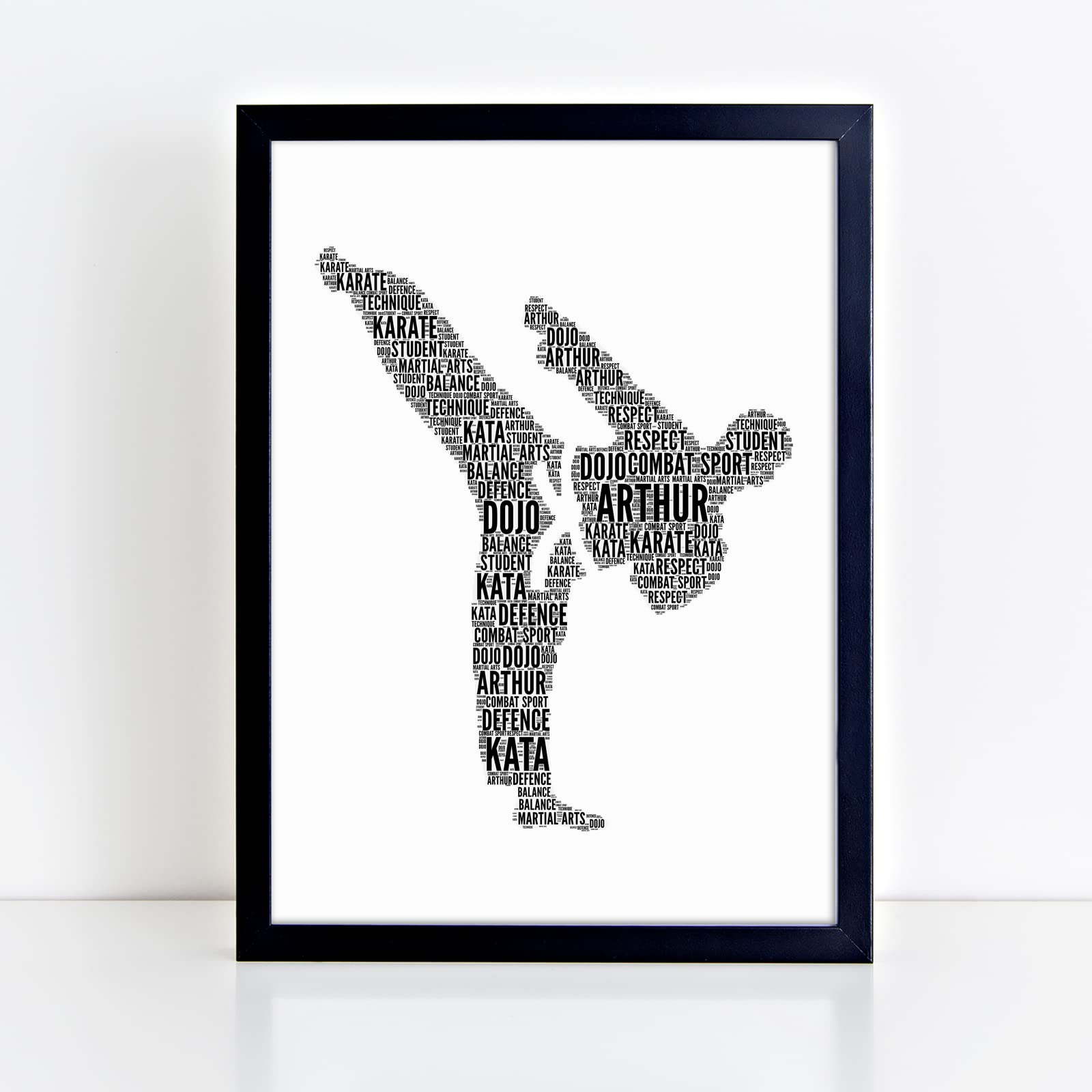Violet GracePersonalised Male Karate Student Word Art Print - Martial Arts Wall Art Picture Gifts For Boys & Men - A5, A4, A3 Poster Prints & Framed