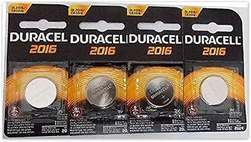 Duracell DL2016 CR2016 DL2016B Tipo de moneda Batería de litio de 3 voltios Paquete de 4 dispositivos de seguridad Ect..