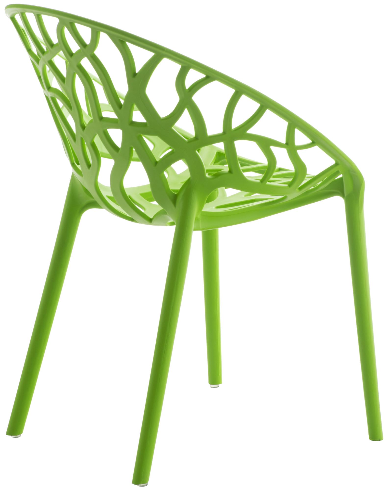 CLP Juego de 4 sillas de jardín, apilables y Resistentes a la Intemperie, Moderno con reposabrazos no Ajustables, Estructura de plástico Hope, Color:Verde Claro