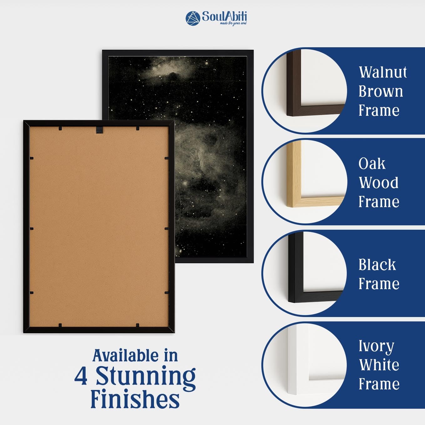 SoulAbiti Andromeda Galaxy & Orion Nebula Celestial Framed Wall Art Print Set of 2 12x18 inch White Frame Plexi-Glass DarkGloomy Art Prints Home Living Room Bedroom Office Décor 3