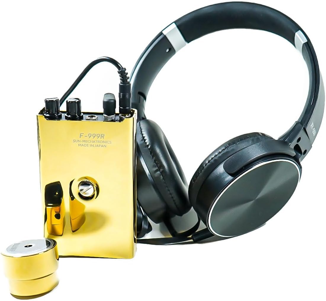 Microfono da Parete Professionale per Ascoltare Attraverso i Muri - Sistema con Filtri Avanzati, Microfono ad Ago e Uscita Registrazione - Ideale per Casa, Ufficio e Sicurezza (F999R Gold)