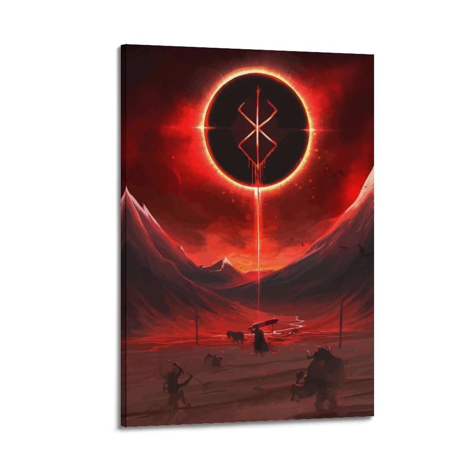 SUDANGDIANZI Anime Poster Berserk Canvas Poster And Wall Art Modern Family Bedroom Gym Office Decor Gift 24x36inch(60x90cm) Frame-style