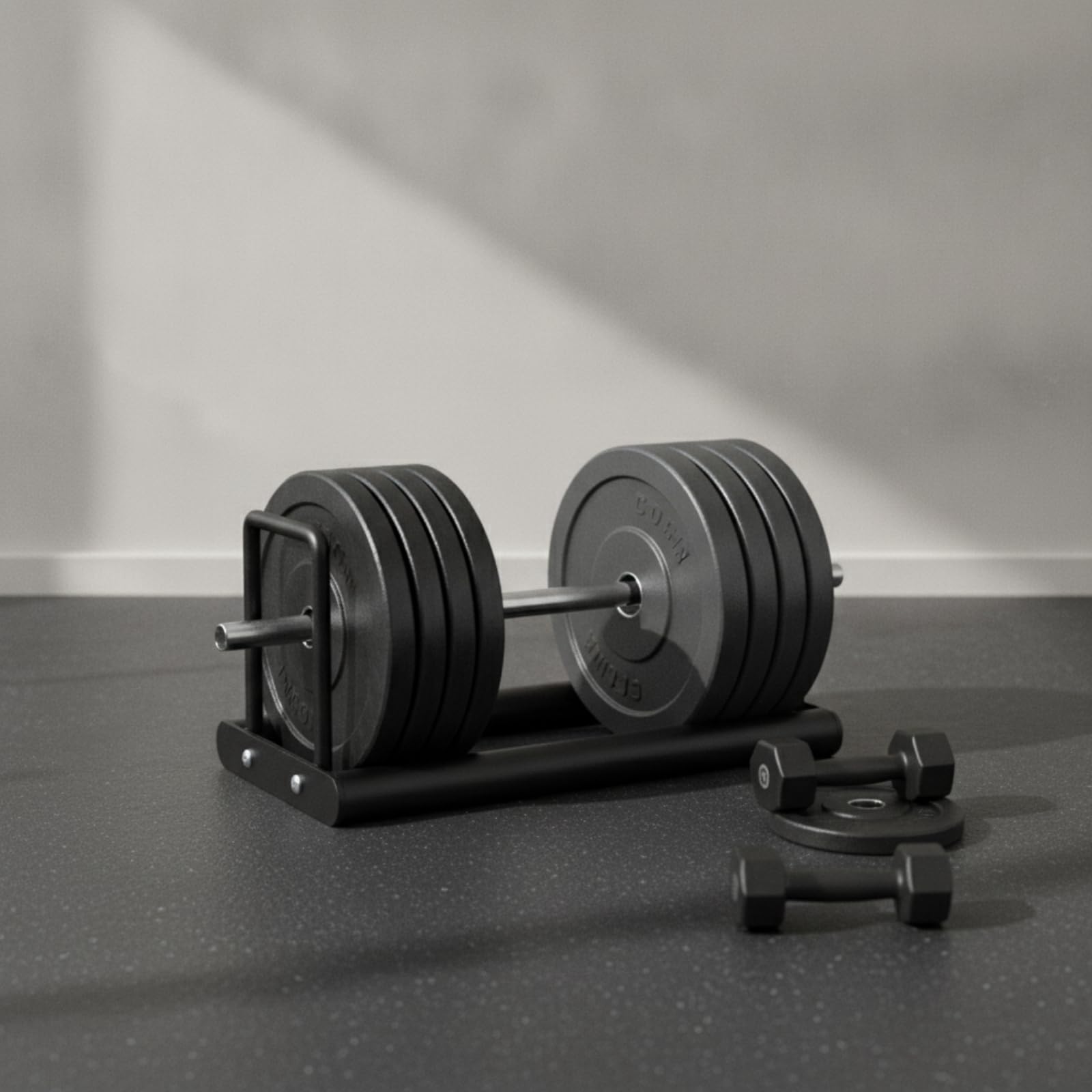 perfk Estante Organizador Discos con Rack para Platos Acero con Fijaciones Visibles para Mantener las Pesas Agrupadas en Gimnasio Entrenamiento