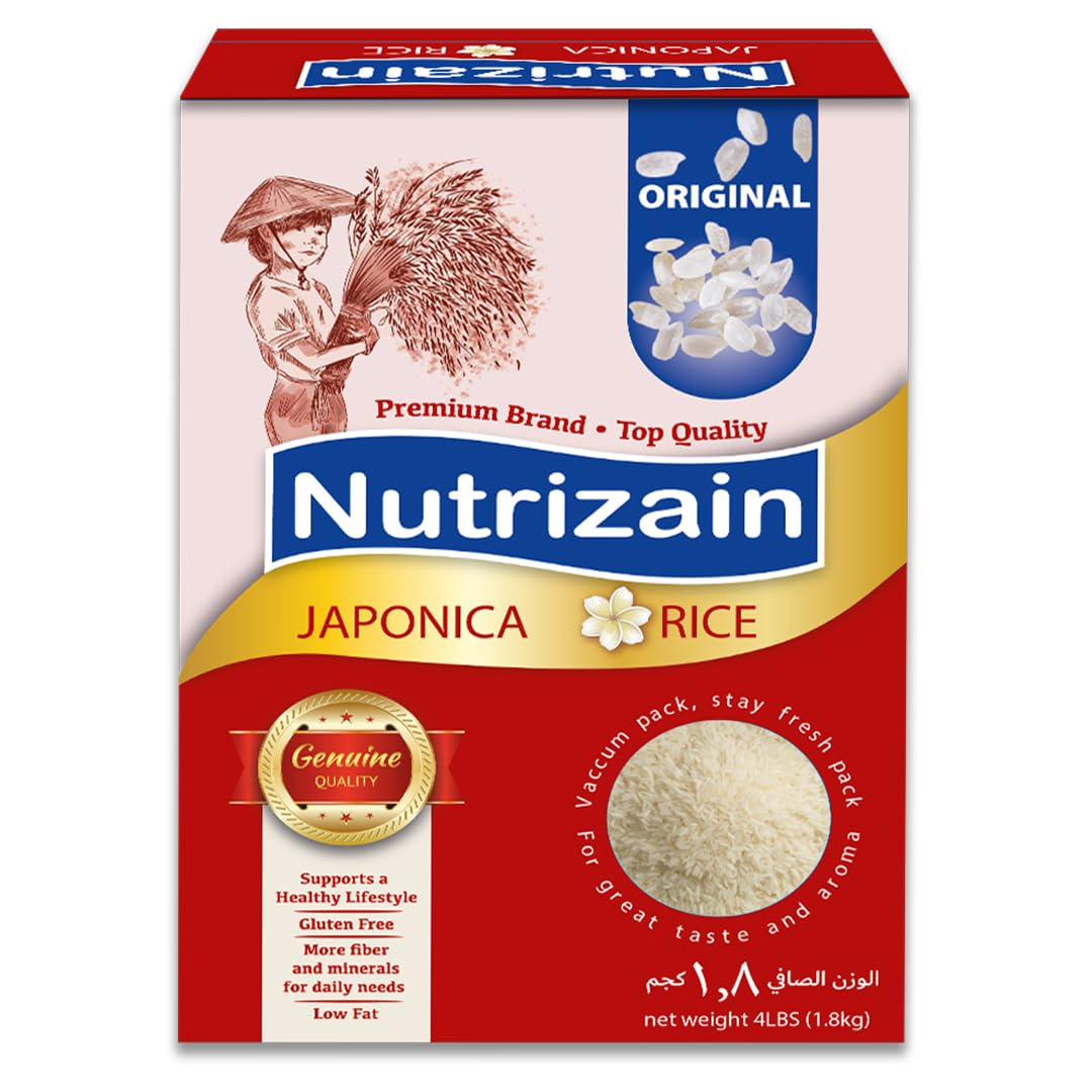 Japonica Sushi Rice 4lb (1.8kg) Box | Vacuum Packed for Longer Freshness | Gluten Free | Sushi Rice