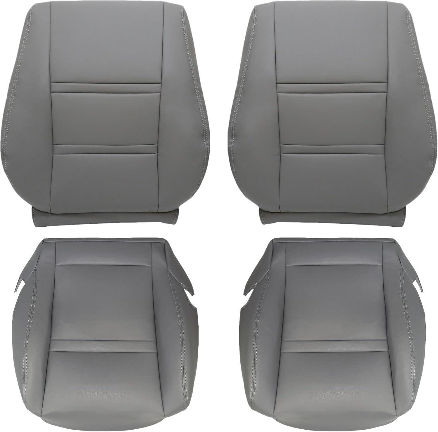 NLQR Driver and Passenger Side Bottom and Top Back Replacement Seat Covers Gray Compatible with Toyota Land Cruiser 1990 1991 1992 1993 1994 1995 1996 1997