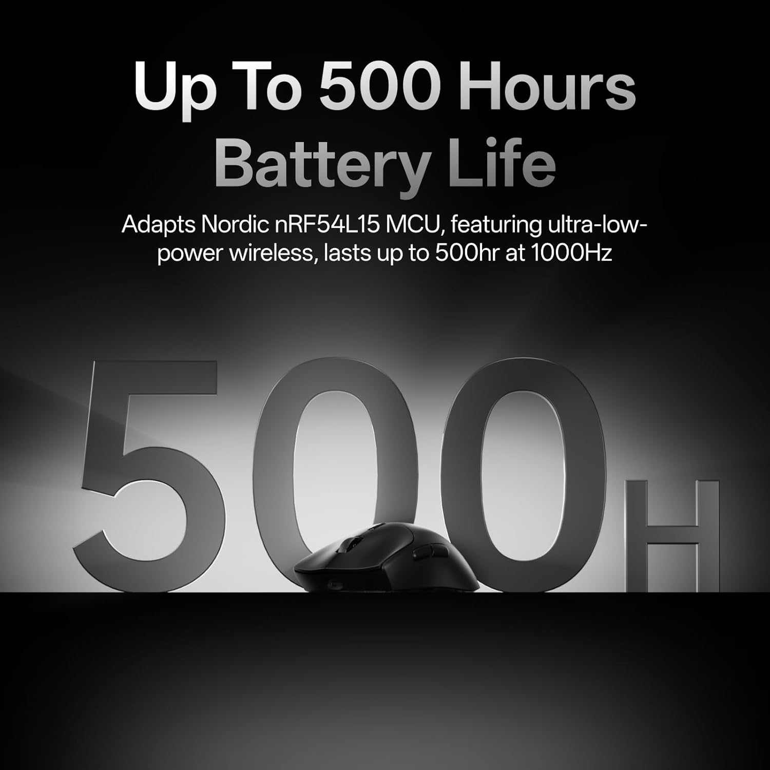 Rapoo VT7 Wireless Gaming Mouse, True 8K Wireless Polling Rate, 53g Lightweight, Up to 500 Hr Battery, Nordic nRF54L15 MCU, 100-Million Mechanical Switch, 10 Programmable Buttons, Black