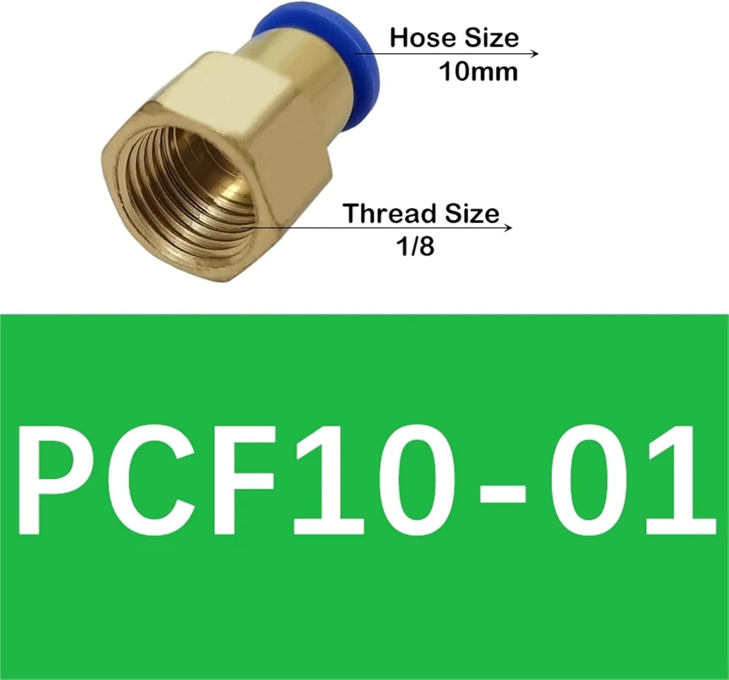 Pneumatic Components PCF6-01/6-02/8-02 Pneumatic Connectors Female Straight One-Touch Quick Release Fitting 1Pcs(PCF10-01)