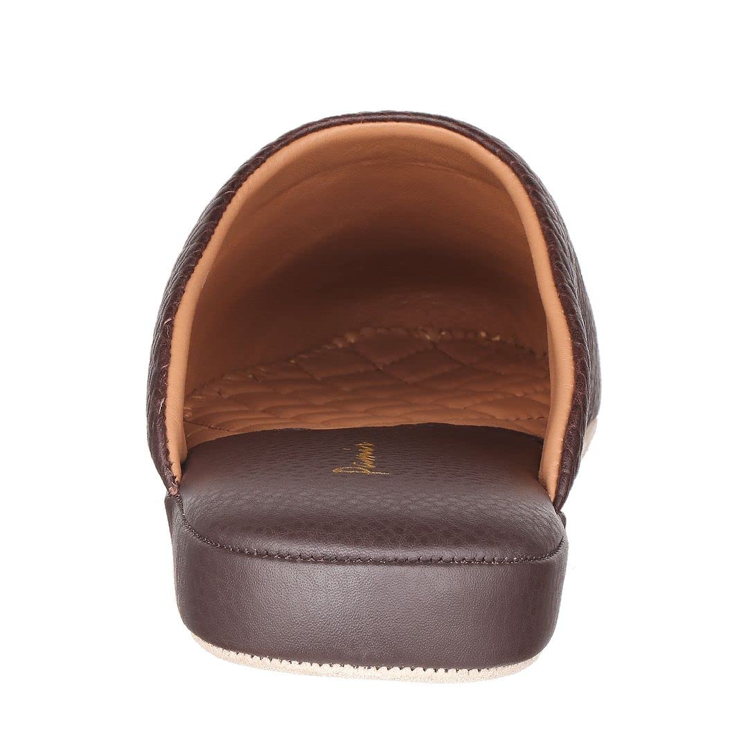 PAMIR Pantofole da uomo in pelle testurizzata con memory foam