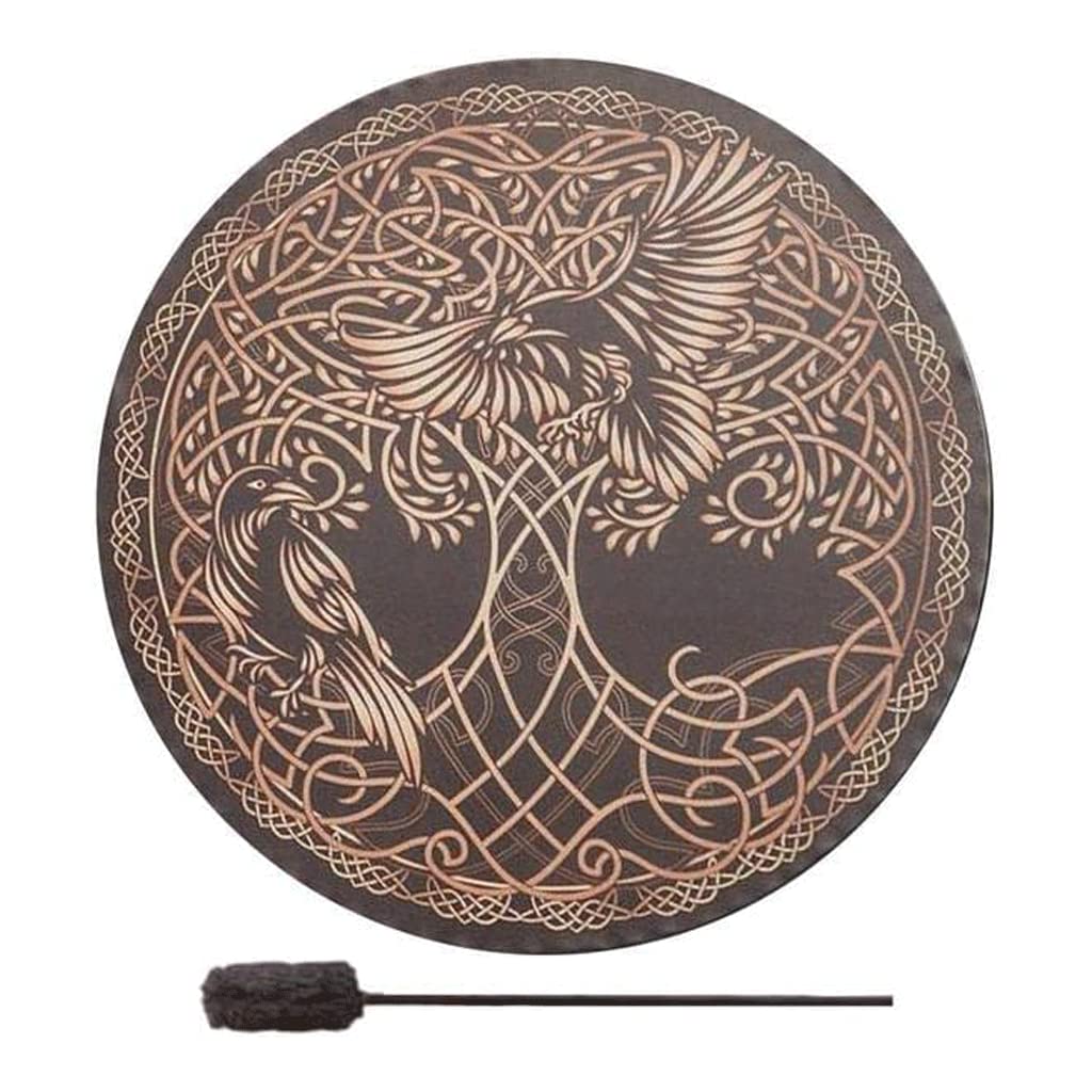 LIOONS Unique Tambour chaman Chaman Tambour Adulte Percussion Instrument Tambour À Main Musique Tambour Kit Son Thérapie Outil Ethereal Tambour pour Garçons Et Filles Belle Voix