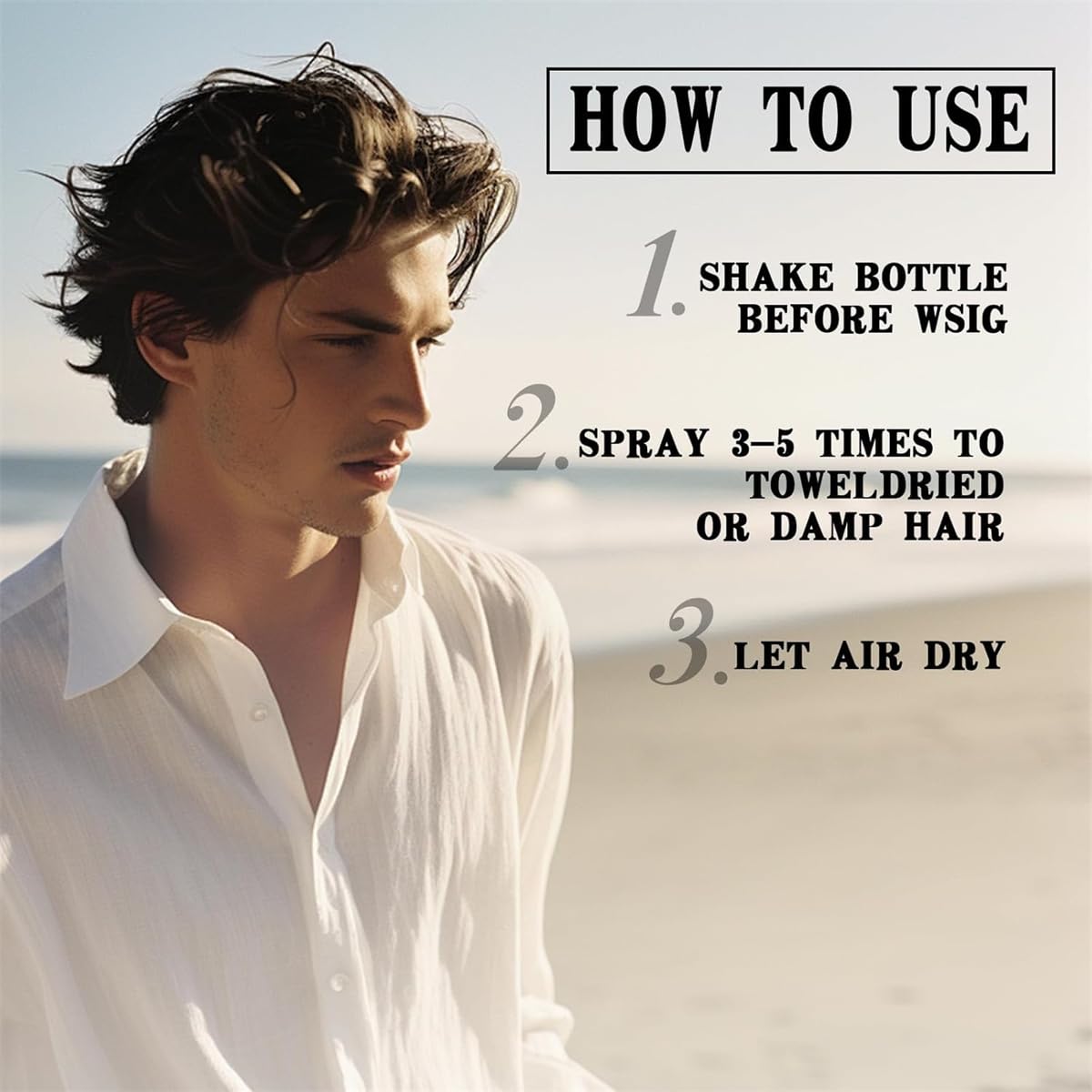 Generic Mylz Meersalz Spray für Männer, Mango Meersalz Spray & Ton Texture Pack, Herren Meersalz Haarspray & Haarton, Volumen Haarspray für alle Haare (Set)