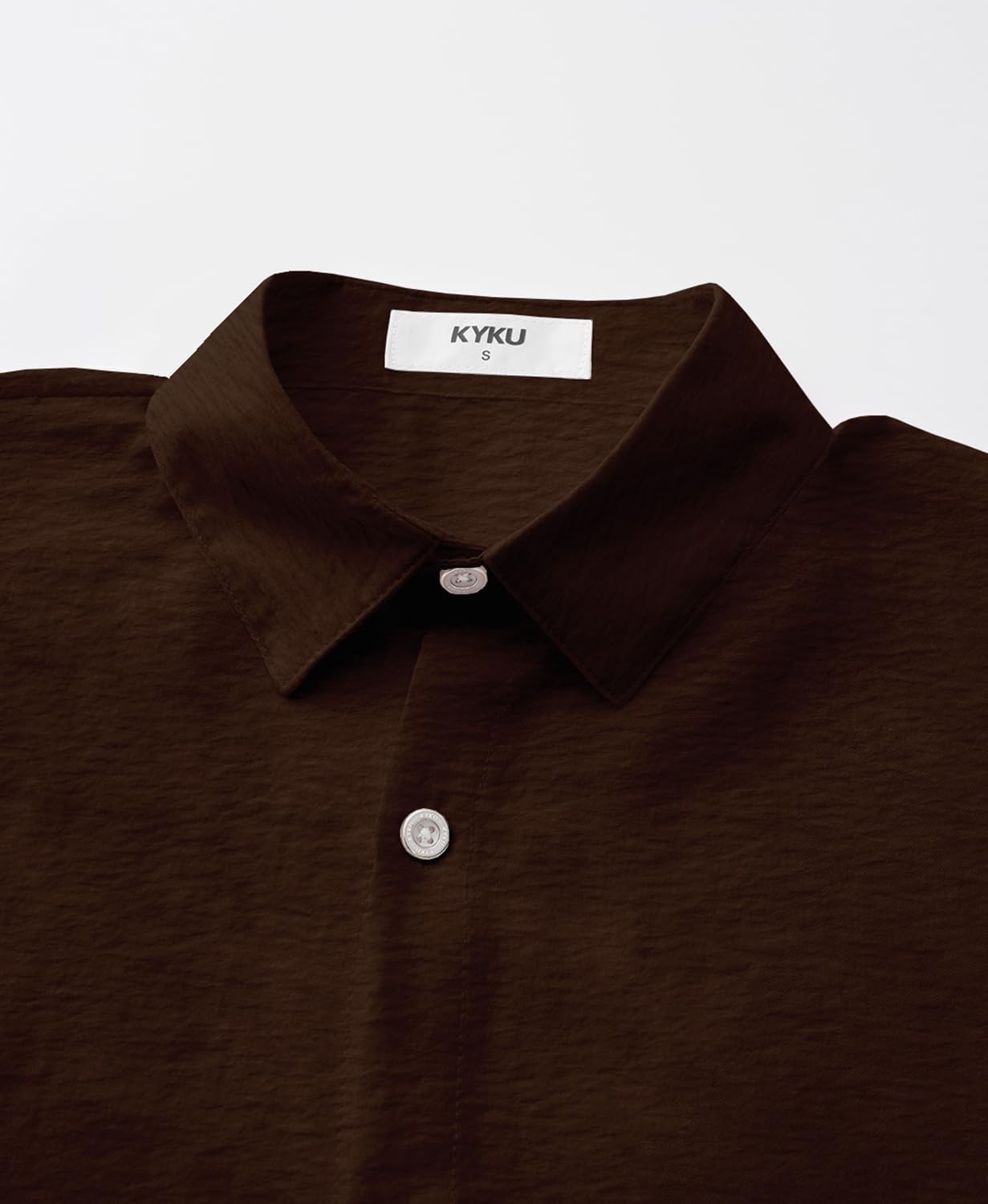 KYKU Summer Men Button Shirts - Casual Beach Short Sleeve Clothes - Fashion Lightweight Plain Clothing with Pocket - Image 5