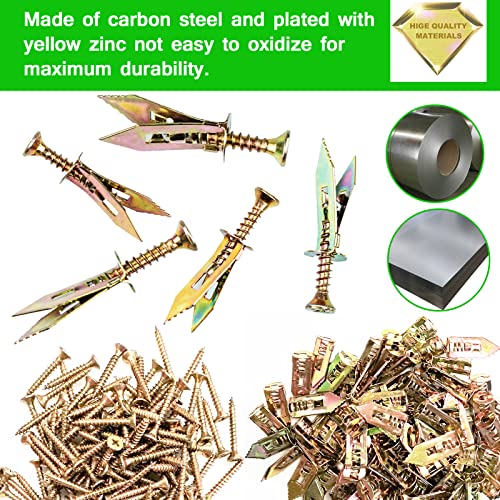 Dasemko PZLS-05 200 Pcs Zinc Plated Steel Self-Drilling Anchors,Self Drilling Drywall Anchors Easy Application No Drill Or Holes In Wall  thumb #3