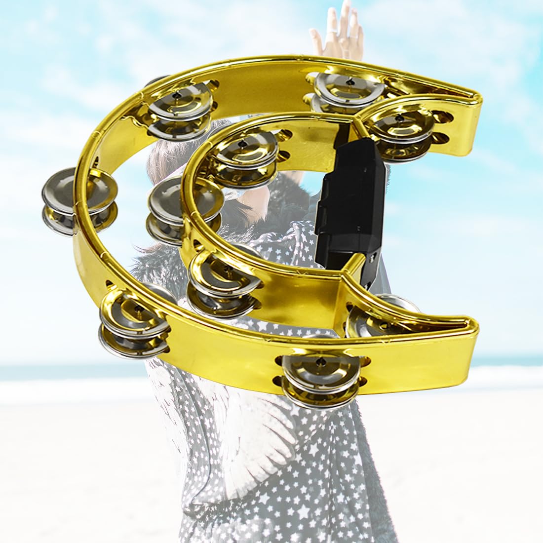 Snapklik ENNBOM Metal Jingles Hand Held Half Moon Musical snapklik-ennbom-metal-jingles-hand-held-half-moon-musical