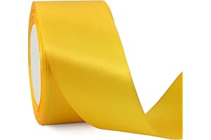 TONIFUL 2 Inch Wide Yellow Satin Ribbon