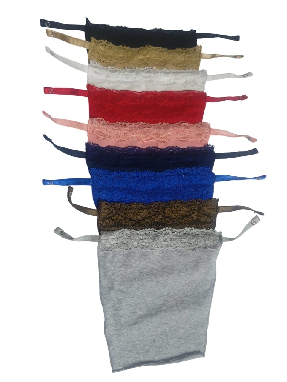 finesse miracle cami Deep Neck Cleavage Cover, Cotton Mock Camisole with Lace, Adjustable Straps, Set of 9 Colours-picture-31