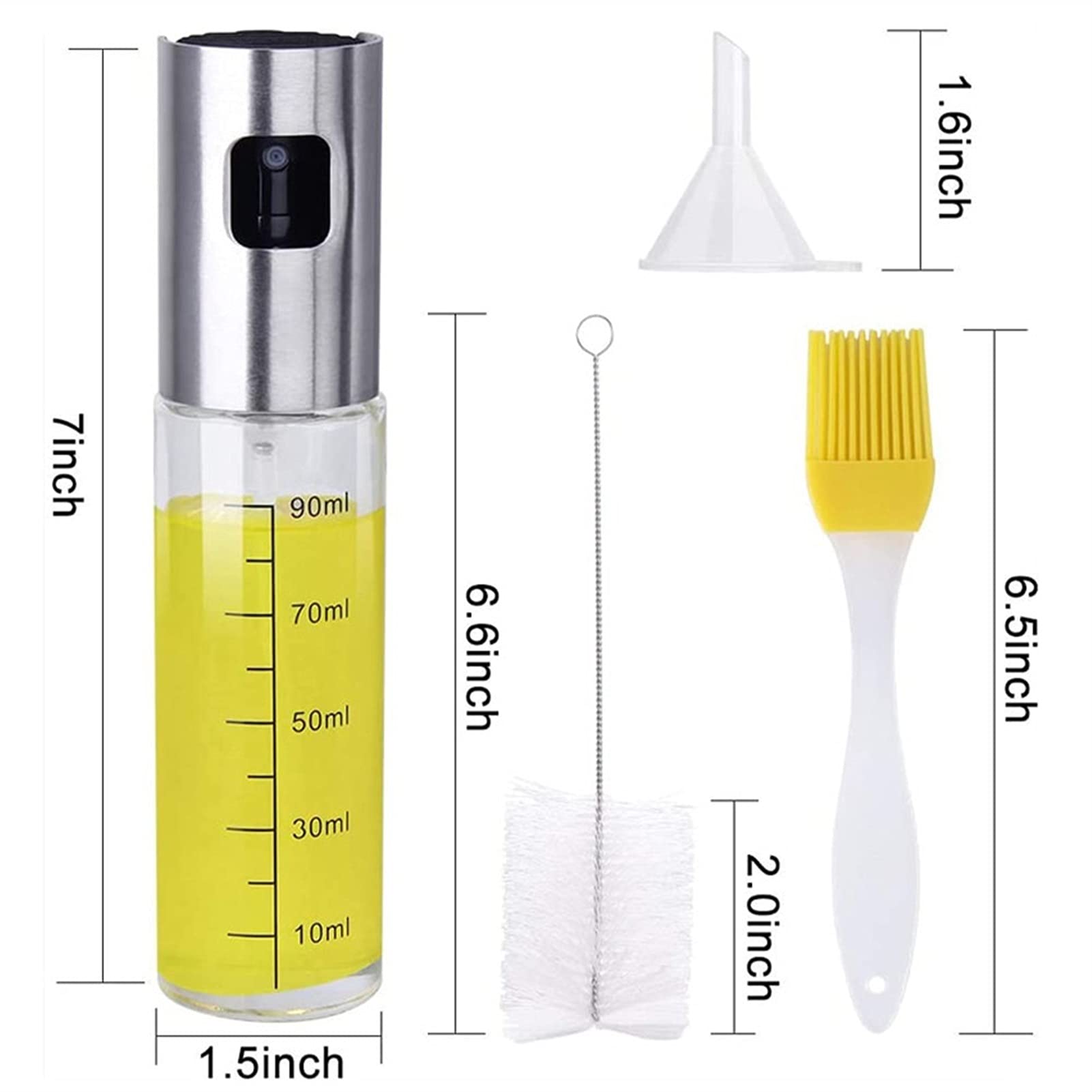 Botella de aceite Aceite de oliva Vinagre Bomba de agua Vidrio Pulverizador Parrilla Cocina Herramientas de cocción BBQ Ensalada para hornear (Color : 2PCS)