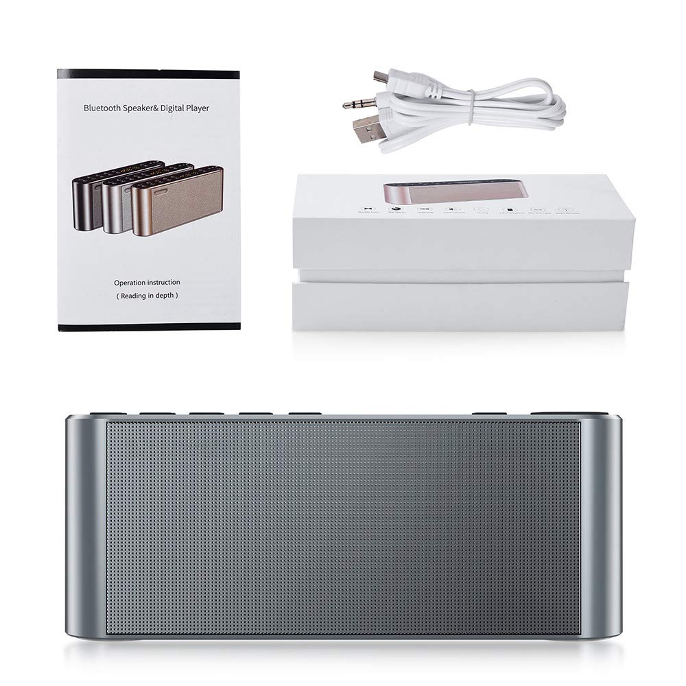 Altoparlante Portatile Wireless, Altoparlante Bluetooth, Driver Doppi Lettori MP3 Radio FM Stereo con Audio HD, Microfono Incorporato, Audio Alta Definizione e Bassi Avanzato