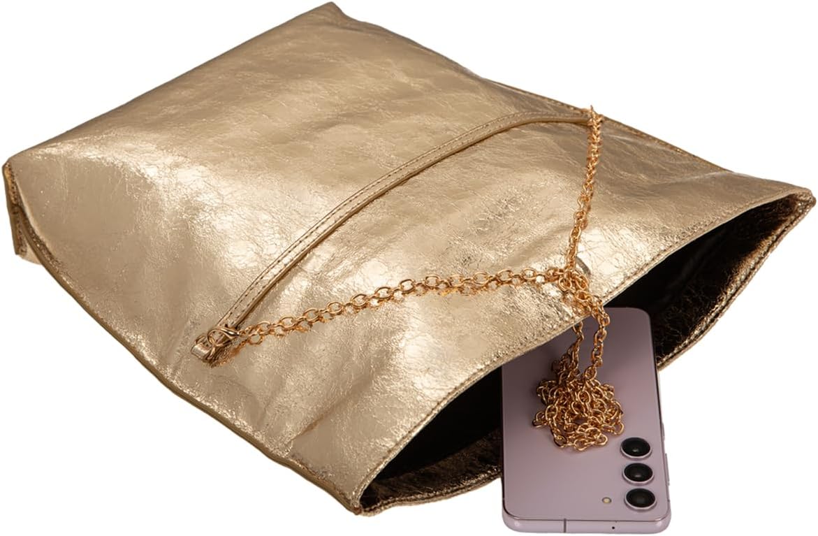 JNB Faux Leather Oversize Foldover Clutch image 5