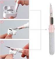 Vista 4 de Limpiador de teclado de cepillo suave, kit de herramientas de limpieza de computadora, 7 en 1, multiusos, con ranura de esquina, extractor de teclas