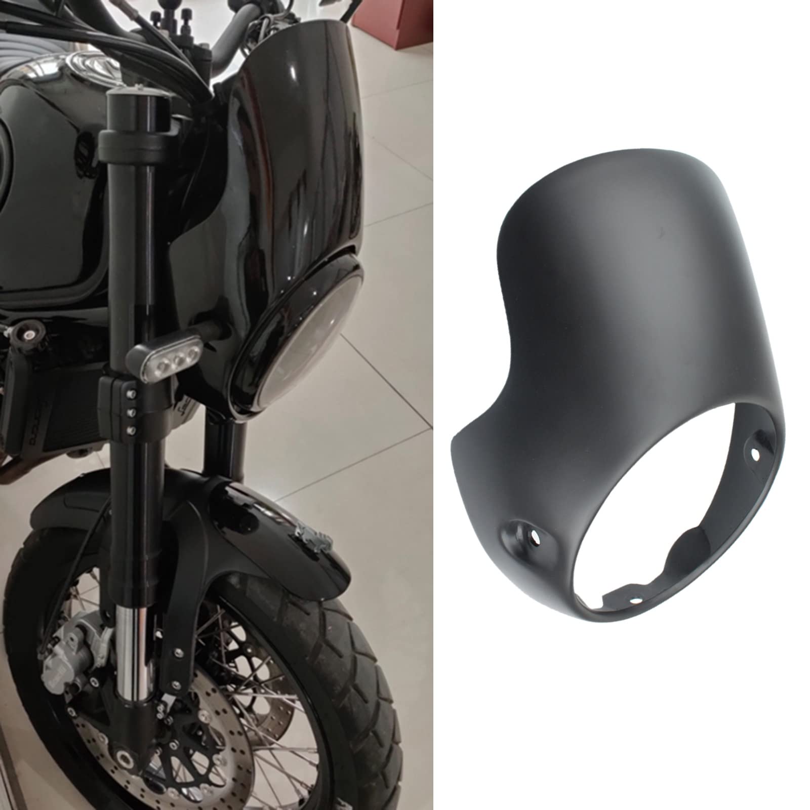 Parabrezza per Cupolino per Moto da 7 "per Parabrezza Bobber Drag Harley Cafe Racer Accessori di aggiornamento di Ricambio