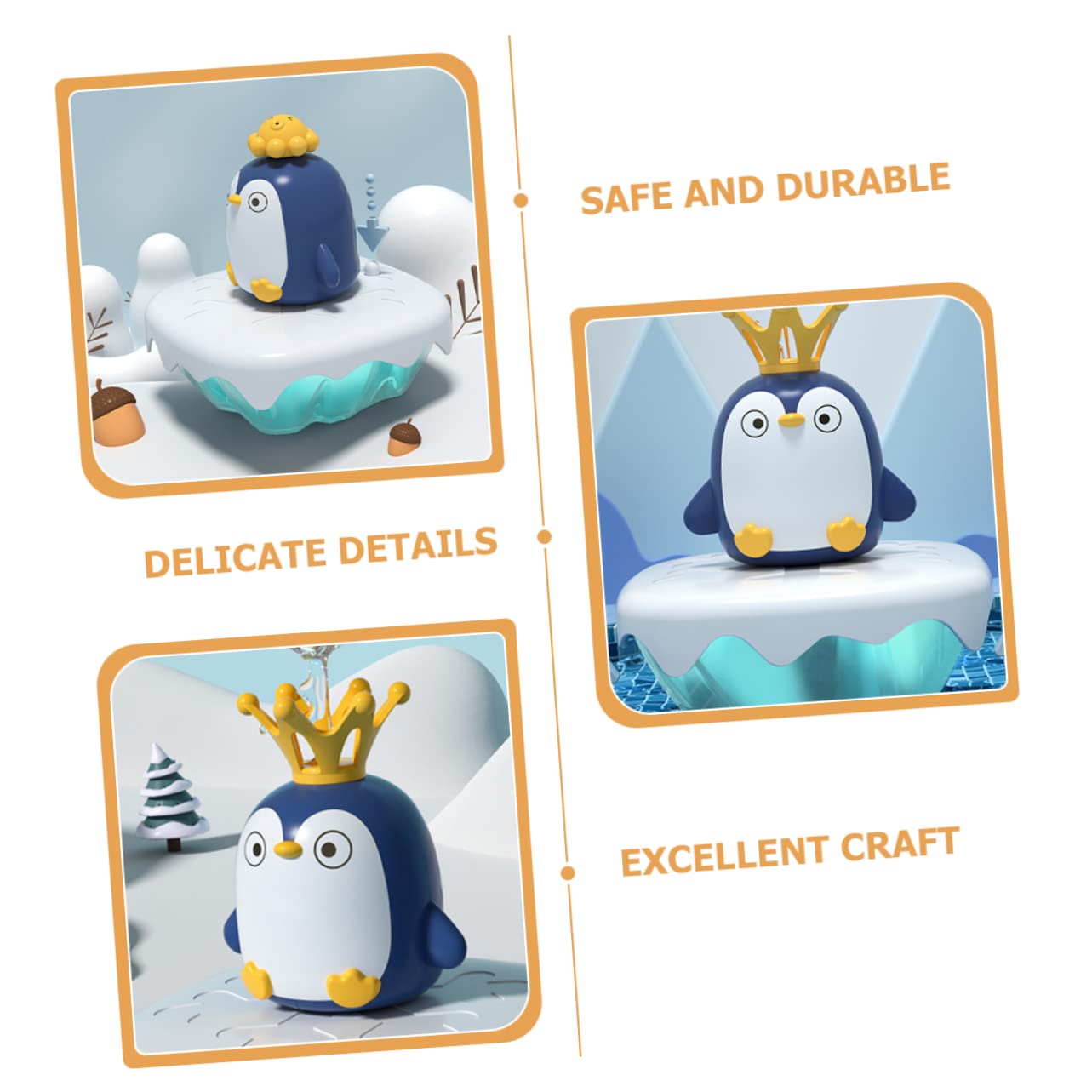 Juguete de Baño para Niños Forma de Pingüino Que Rocía Agua, Fabricado en Abs, Adecuado para Bebés y Niños Pequeños Hora del Baño