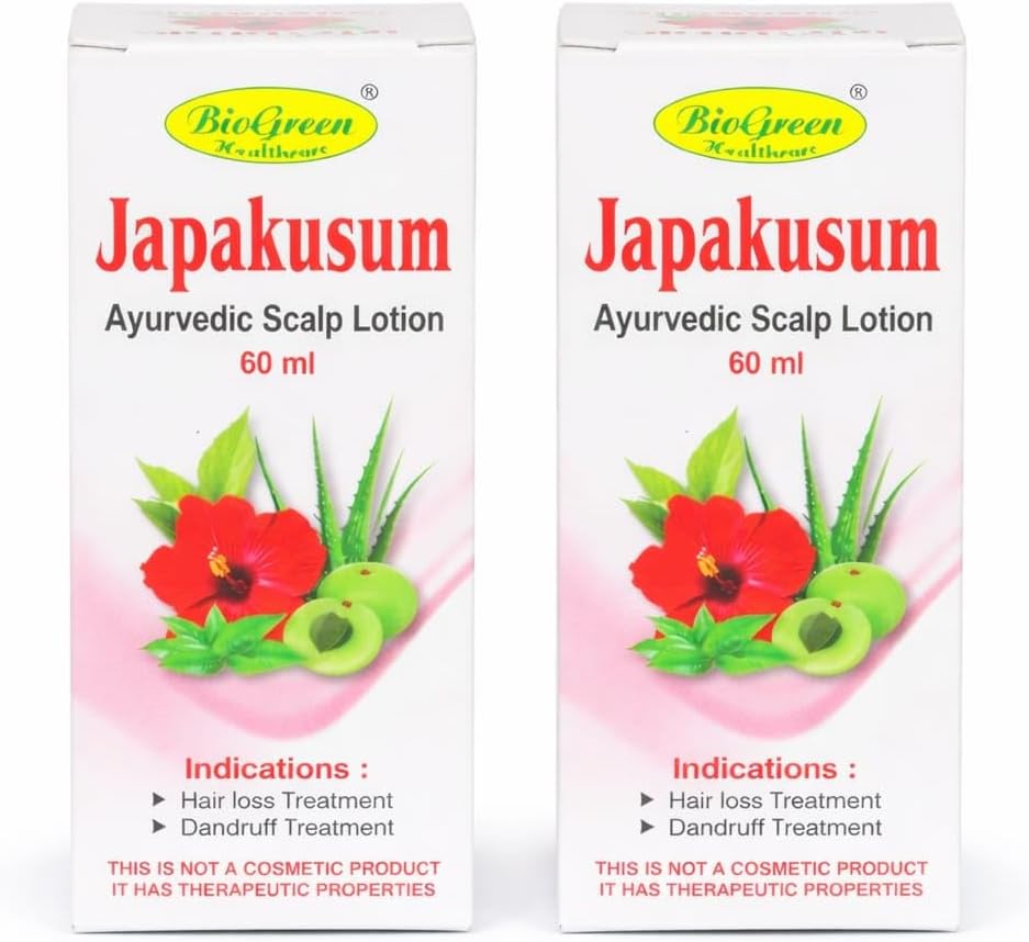 JAPAKUSUM Hibiscus Ayurvedic Scalp Lotion 120 ML (2 Pack of 60 ML)