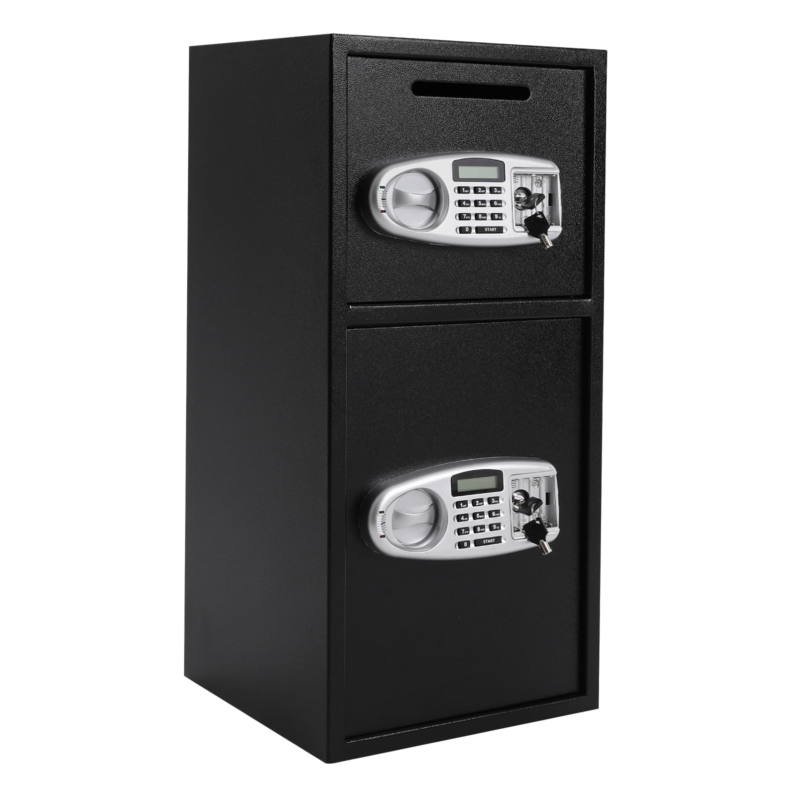 Caja fuerte | Caja fuerte electrónica con llave y código digital | Gran compartimento de seguridad para el hogar, oficina, joyas, dinero en efectivo y documentos, antirrobo, protección contra