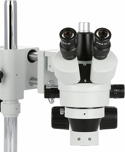 Miniatura 29 de AmScope SM-4TZ-80S Microscopio de zoom estéreo trinocular profesional, ocular WH10x, aumento de 3.5X-90X, objetivo de zoom 0.7X-4.5X, anillo de luz