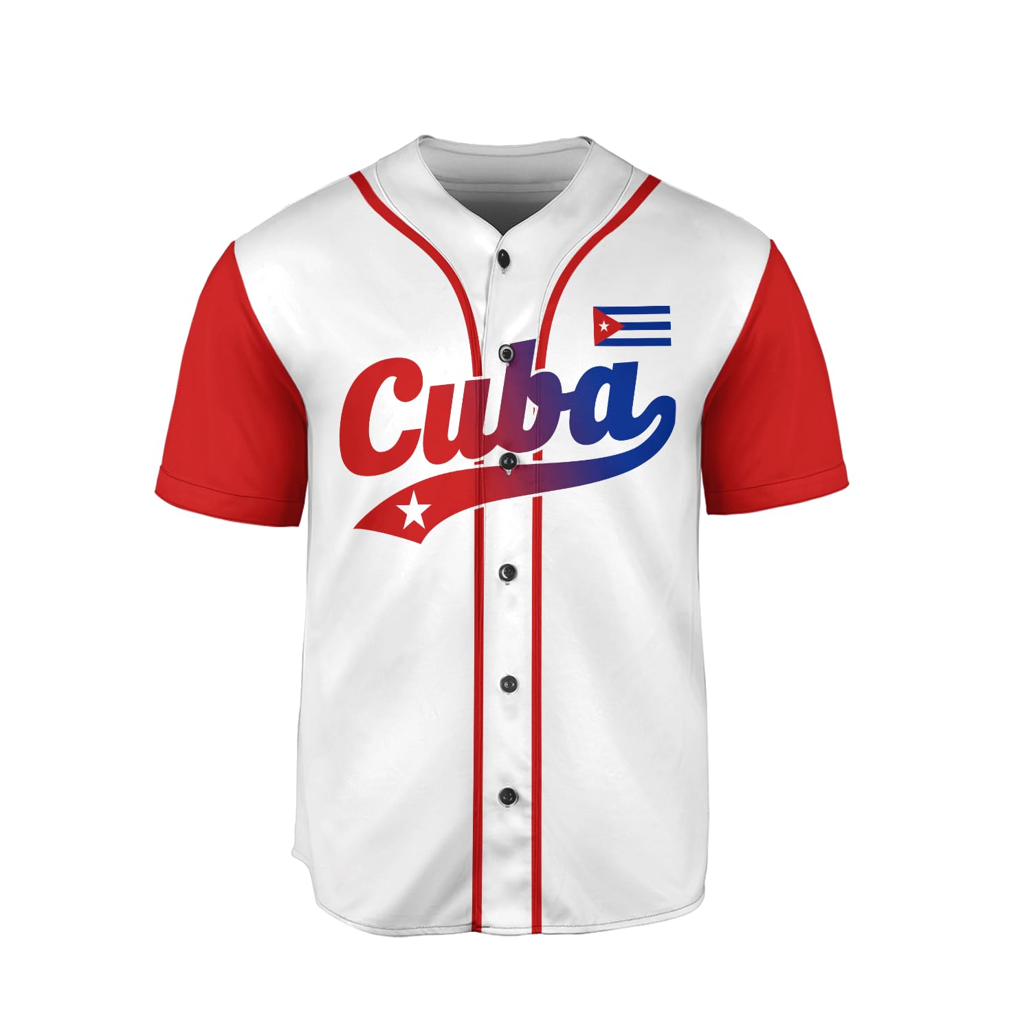 MAPrints Personalized Name Cuba Baseball Jersey Shirt, Republic of Cuba Flag Pride Jersey, Cuban Jersey Camisa for Men &Women (Cuba 8)