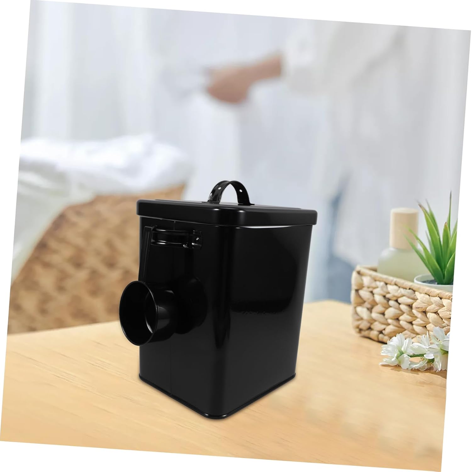 Multi Function Airtight Storage Container with Built Spoon for Flour Sugar and Pet Food Metal Canister for Kitchen Organization and Home