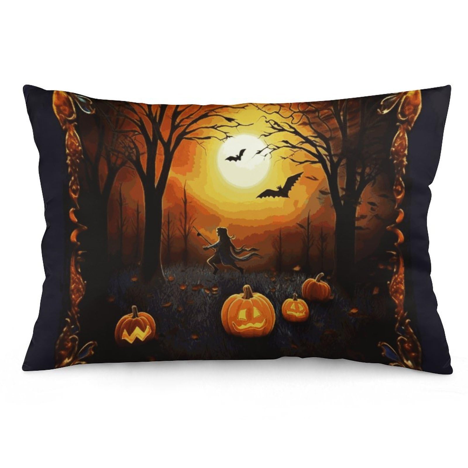 2 Pack Pillow Cases for Hair and Skin, Soft Breathable Pillow Case Covers with Hidden Zipper, Halloween Party Pillowcase 20"x30" Pillow Covers for Sleeping Gift