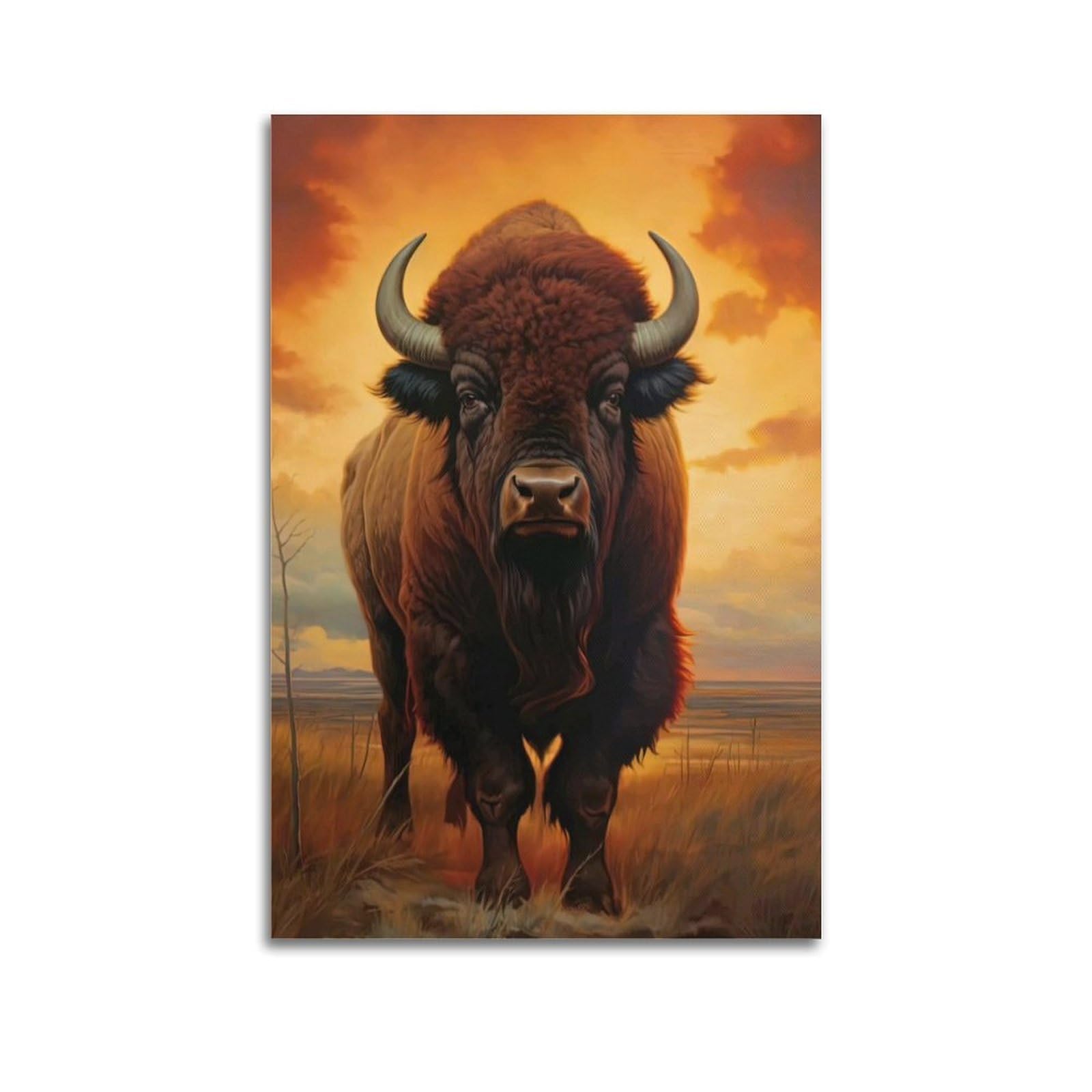 ZSZWHJ Animal Poster Cattle on The Grassland Poster Decorative Painting Canvas Wall Posters And Art Picture Print Modern Family Bedroom Decor Posters 20x30inch(50x75cm)