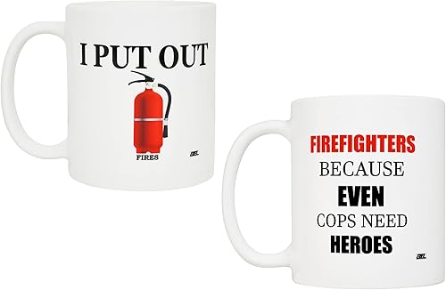 Rogue River Tactical Divertido paquete de tazas de café el mejor juego combinado de bomberos I Put Out And Even Cops Need Heroes juego de regalo