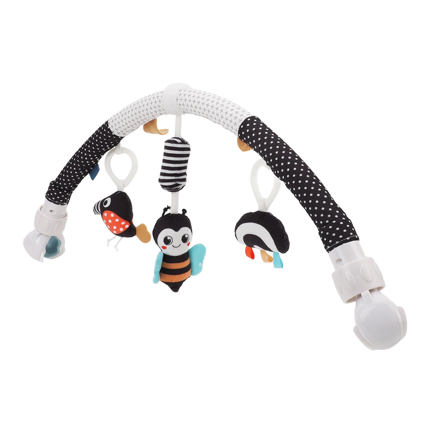 Pilipane Mobile à Clipser pour Arche de bébé, Stimulant Les Sens et développant la motricité de bébé, transat pour Poussette, matériau en Peluche Doux, léger et sûr. (Abeille)