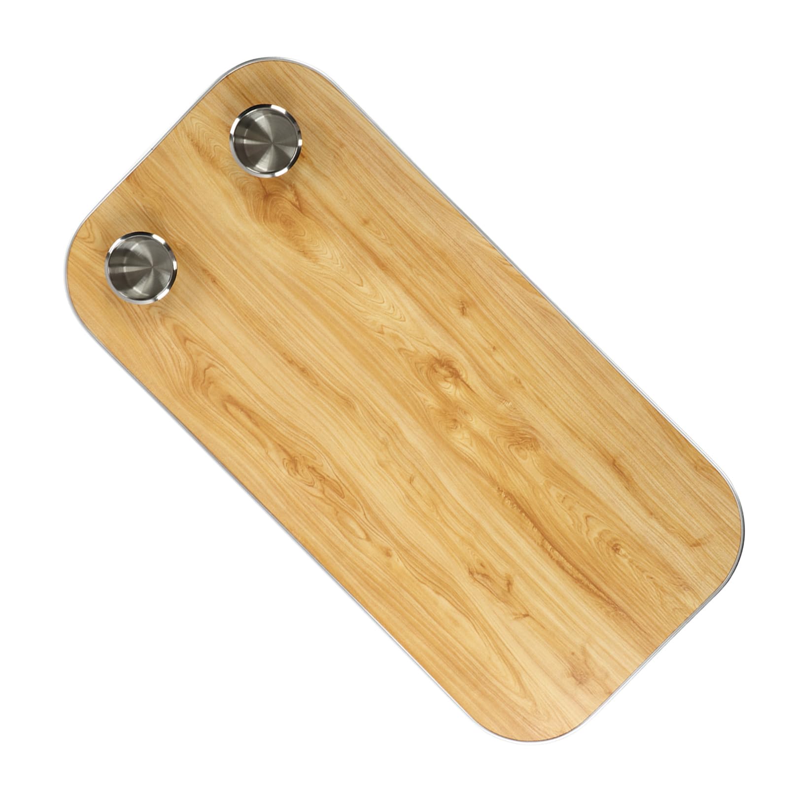 Loboo Idea Tavolo da barca in legno massello con 2 portabicchieri rimovibile, pannello da tavolo per roulotte, camper, yacht marino (giallo)
