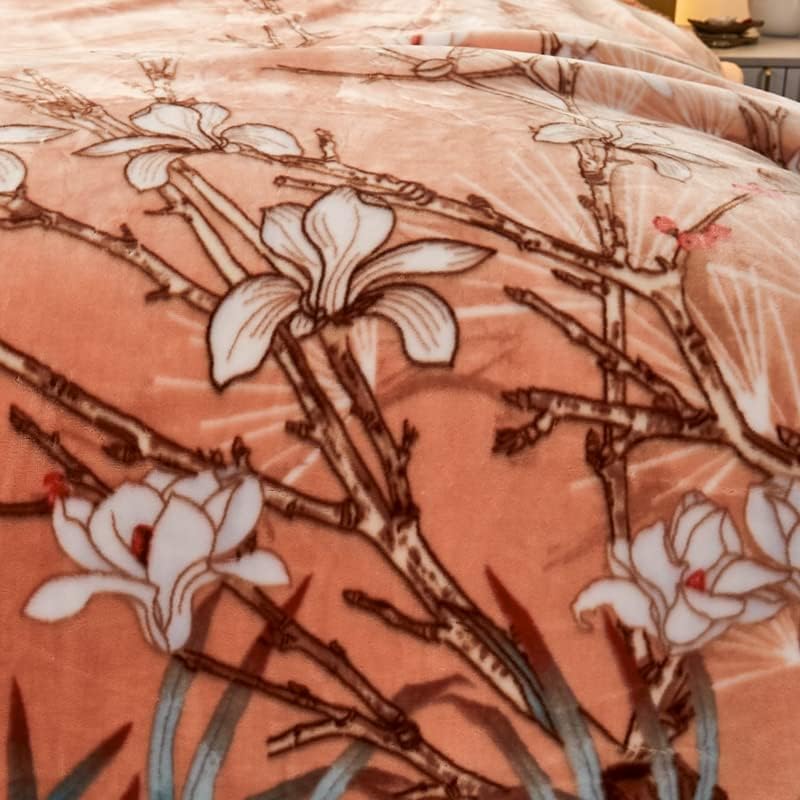 Miniatura 2 de LGYKUMEG Manta coreana gruesa de visón, tamaño King, 9 libras pesada, 79 x 91 pulgadas, sedosa suave y cálida, manta de 2 capas Raschel para otoño,